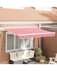 Tissu de remplacement d'auvent pour cadre de 3,5x2 m Rouge et Blanc | Mobilier & Déco