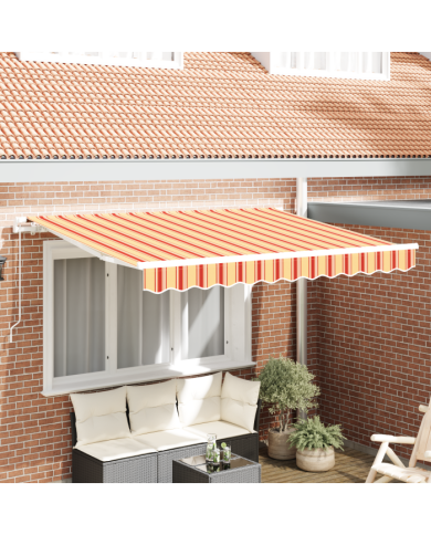 Tissu de Remplacement de Store pour Cadre de 3x2 m Rayé Multicolore | Mobilier & Déco