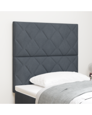 Tête de lit design blocs de diamant gris foncé 90 cm velours | Mobilier & Déco