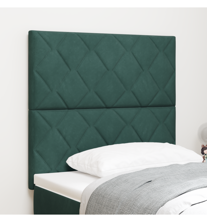 Tête de lit Design Blocs en Diamant Vert Foncé 90 cm Velours, Tête de lit Design Blocs en Diamant Vert Foncé 180 cm Velours | 