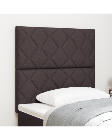 Tête de lit design blocs de diamants marron foncé 90 cm en tissu | Mobilier & Déco