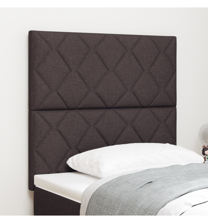 Tête de lit design blocs de diamants marron foncé 90 cm en tissu | Mobilier & Déco