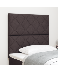 Tête de lit design blocs de diamants marron foncé 90 cm en tissu | Mobilier & Déco