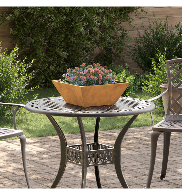 Jardinière en métal Acier weathering 40 x 40 x 15 cm | Mobilier & Déco