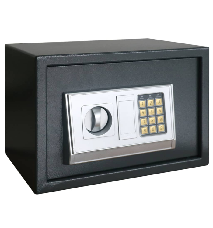 Coffre-fort numérique électronique gris foncé 35x25x25 cm en acier | Mobilier & Déco