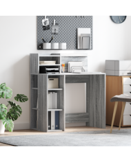Bureau avec rangement Gris Sonama 90x48x101.5 cm Bois d'ingénierie | Mobilier & Déco