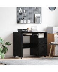 Bureau en chêne noir Chêne noir Bois d'ingénierie, Métal Moyen | Mobilier & Déco
