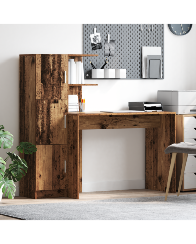 Bureau avec rangement Bois ancien Bois d'ingénierie | Mobilier & Déco