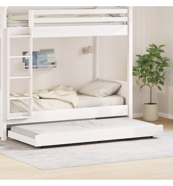 Cadre de lit Blanc Bois de pin massif 90 x 200 cm Durable | Mobilier & Déco