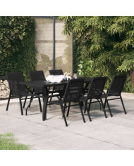 Ensemble à manger de jardin 7 pcs Noir | Mobilier & Déco