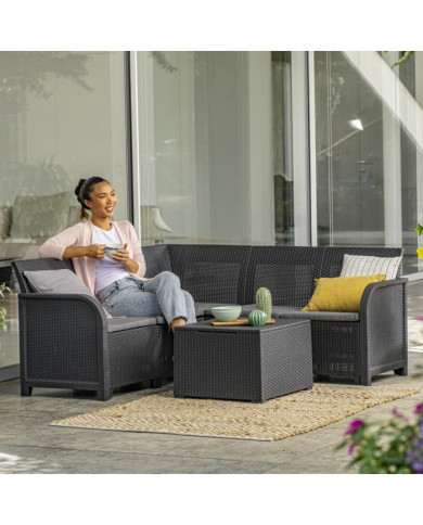 Keter Table de rangement de jardin Rosalie Graphite | Mobilier & Déco