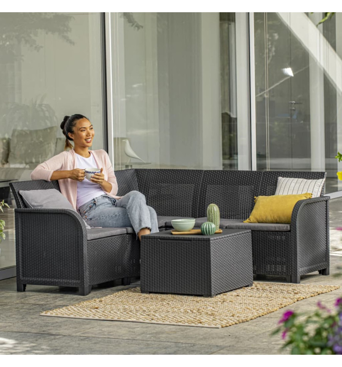 Keter Table de rangement de jardin Rosalie Graphite | Mobilier & Déco