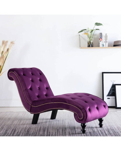 Chaise longue Velours Violet | Mobilier & Déco