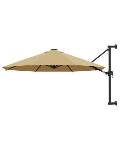 Parasol mural avec mât métallique 300 cm Taupe | Mobilier & Déco