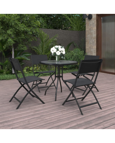 Mobilier de salle à manger d'extérieur 5 pcs Acier | Mobilier & Déco