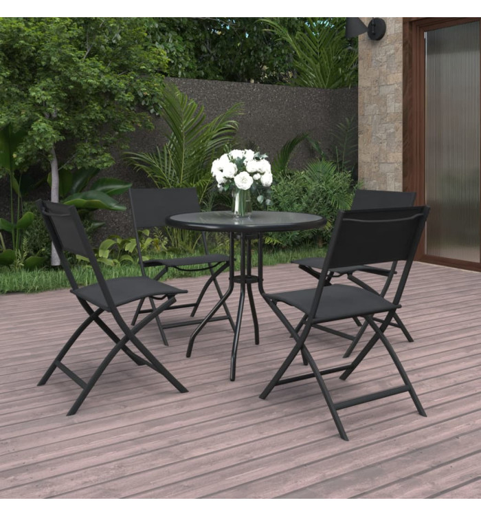 Mobilier de salle à manger d'extérieur 5 pcs Acier | Mobilier & Déco