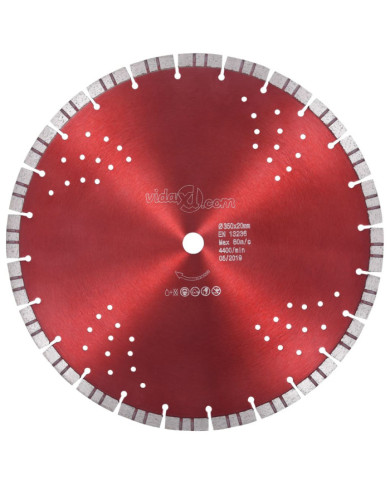 Disque de coupe diamanté avec turbo et trous Acier 350 mm | Mobilier & Déco
