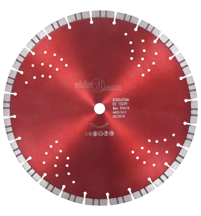 Disque de coupe diamanté avec turbo et trous Acier 350 mm | Mobilier & Déco