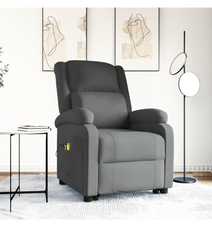 Fauteuil de massage inclinable Gris foncé Tissu | Mobilier & Déco