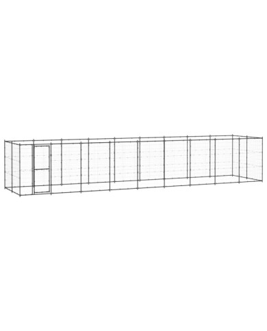 Chenil d'extérieur pour chiens Acier 21,78 m² | Mobilier & Déco