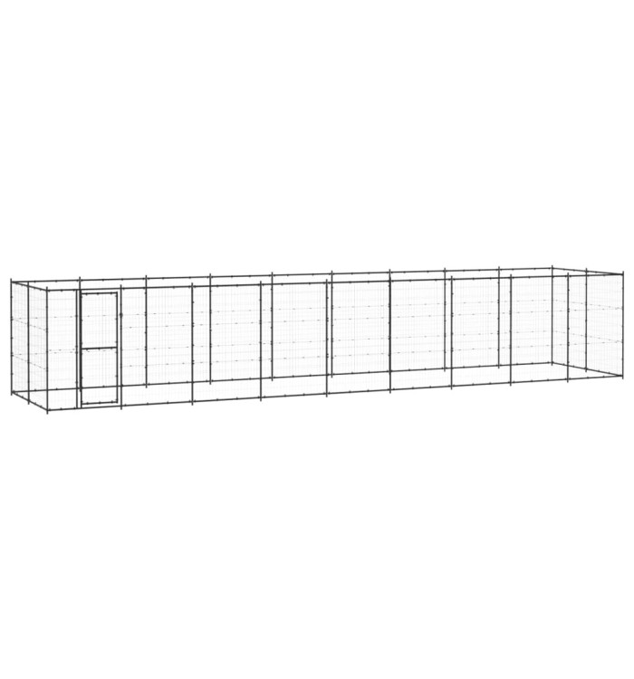 Chenil d'extérieur pour chiens Acier 21,78 m² | Mobilier & Déco