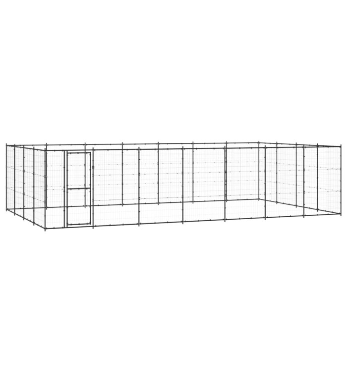 Chenil d'extérieur pour chiens Acier 33,88 m² | Mobilier & Déco