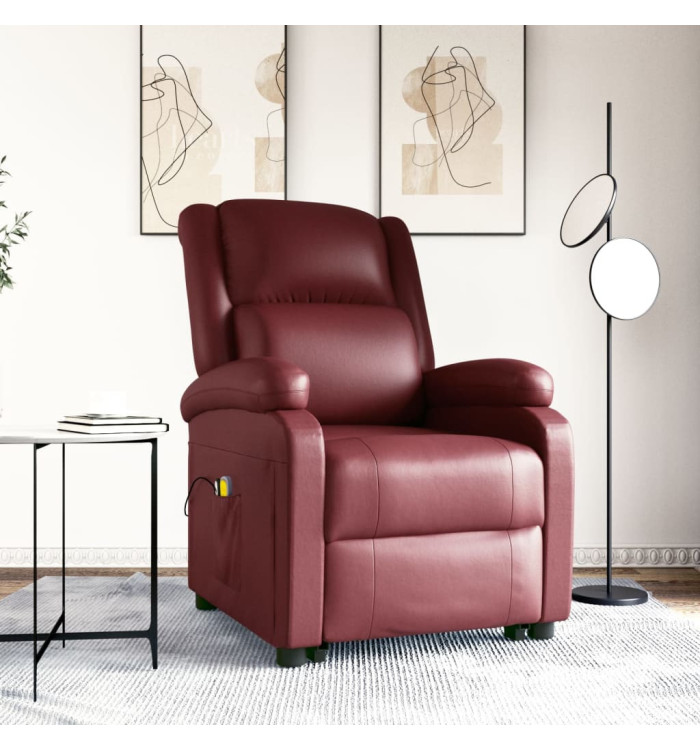 Fauteuil de massage Rouge bordeaux Similicuir | Mobilier & Déco