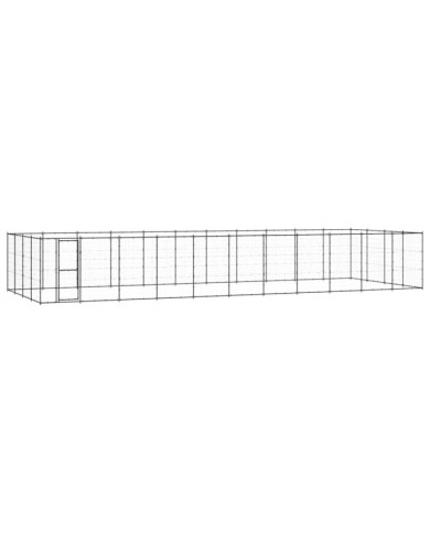 Chenil d'extérieur pour chiens Acier 53,24 m² | Mobilier & Déco