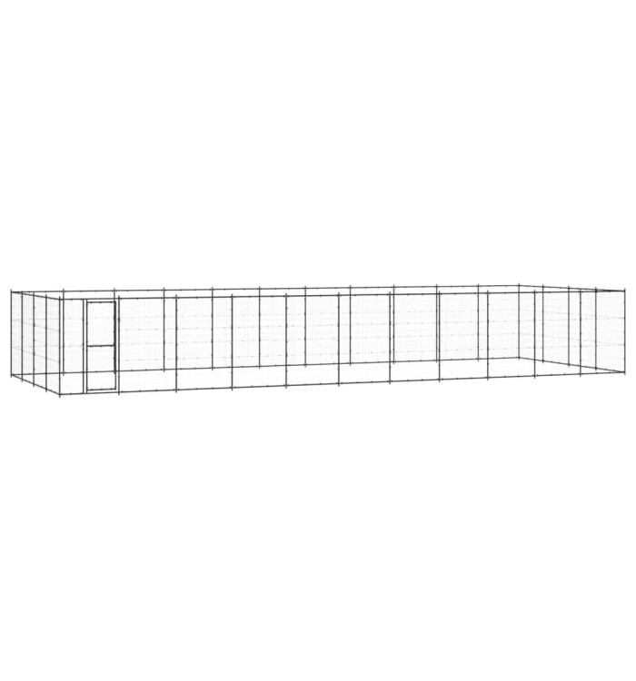 Chenil d'extérieur pour chiens Acier 53,24 m² | Mobilier & Déco