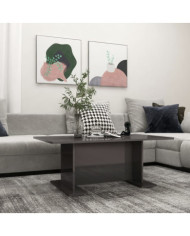 Table basse gris brillant 103,5x60x40 cm bois d'ingénierie | Mobilier & Déco