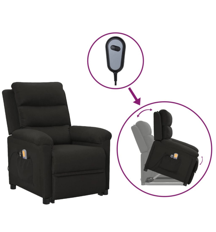 Fauteuil de massage Noir Tissu | Mobilier & Déco