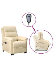 Fauteuil de massage Crème Tissu | Mobilier & Déco