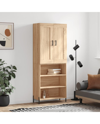 Buffet haut Chêne sonoma 69,5x34x180 cm Bois d'ingénierie | Mobilier & Déco