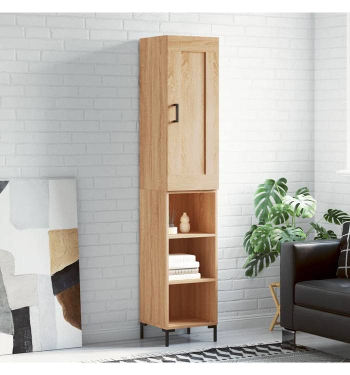 Buffet haut Chêne sonoma 34,5x34x180 cm Bois d'ingénierie | Mobilier & Déco