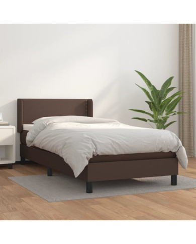 Sommier à lattes de lit avec matelas Marron 100x200 cm | Mobilier & Déco
