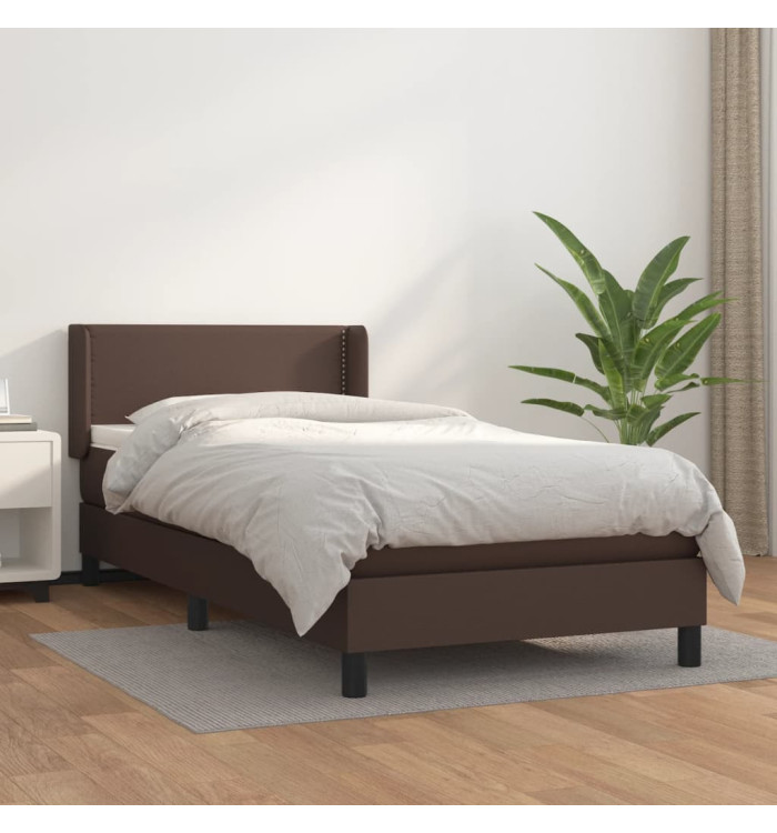 Sommier à lattes de lit avec matelas Marron 100x200 cm | Mobilier & Déco