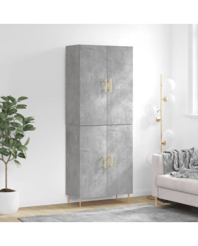 Buffet haut Gris béton 69,5x34x180 cm Bois d'ingénierie | Mobilier & Déco