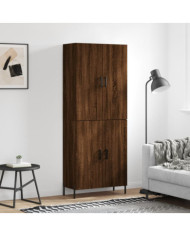 Buffet haut Chêne marron 69,5x34x180 cm Bois d'ingénierie | Mobilier & Déco