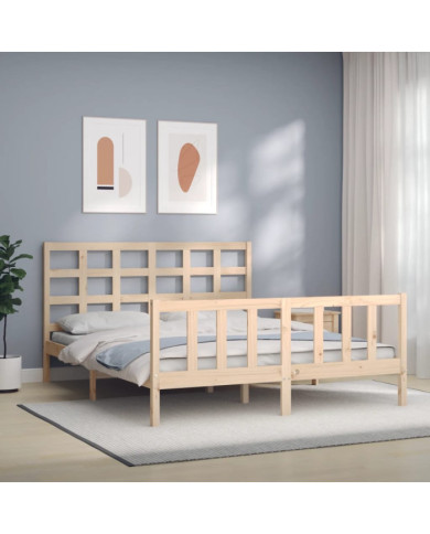 Cadre de lit sans matelas bois de pin massif | Mobilier & Déco