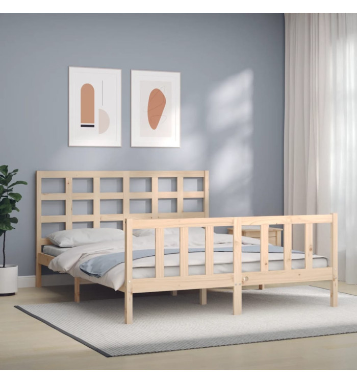 Cadre de lit sans matelas bois de pin massif | Mobilier & Déco
