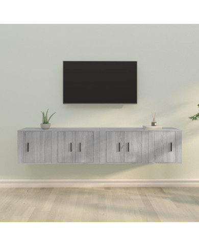 Ensemble de meubles TV 4 pcs Sonoma gris Bois d'ingénierie | Mobilier & Déco