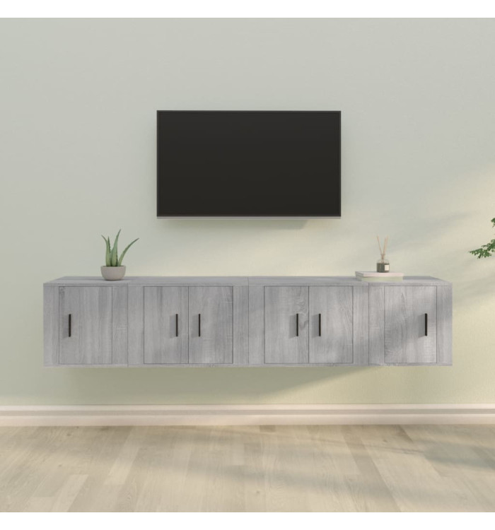 Ensemble de meubles TV 4 pcs Sonoma gris Bois d'ingénierie | Mobilier & Déco