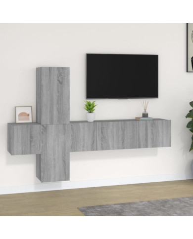 Ensemble de meubles TV 5 pcs Sonoma gris Bois d'ingénierie | Mobilier & Déco