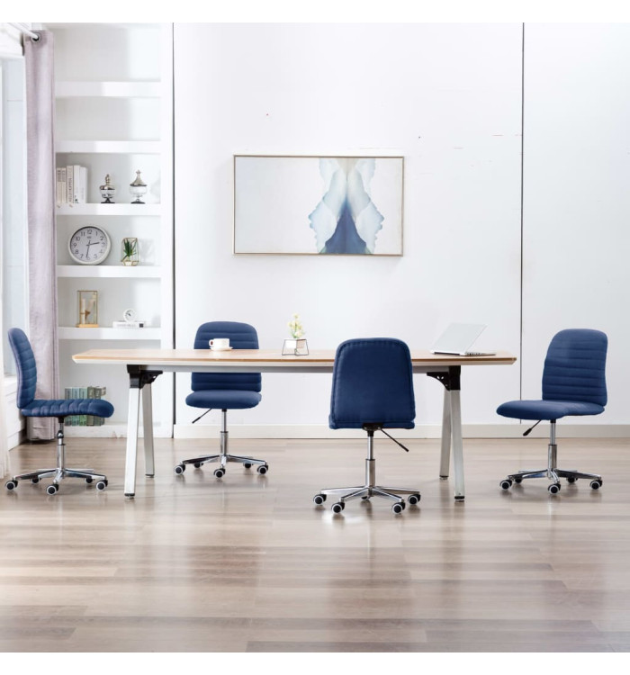 Chaises à manger lot de 4 bleu tissu | Mobilier & Déco