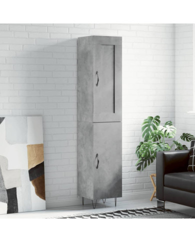 Buffet haut Gris béton 34,5x34x180 cm Bois d'ingénierie | Mobilier & Déco