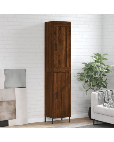 Buffet haut Chêne marron 34,5x34x180 cm Bois d'ingénierie | Mobilier & Déco