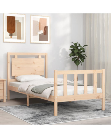 Cadre de lit sans matelas 90x190 cm bois de pin massif | Mobilier & Déco