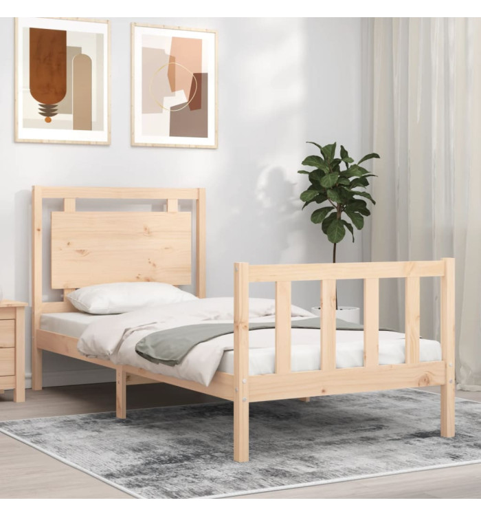 Cadre de lit sans matelas 90x190 cm bois de pin massif | Mobilier & Déco