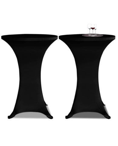 Housse de table Ø 70 cm Noir extensible 2 pcs | Mobilier & Déco