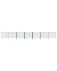Panneau de clôture avec poteaux Fer 11,9 x 1,2 m Vert | Mobilier & Déco